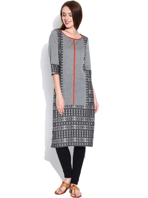 

Aurelia Grey Panelled Kurta