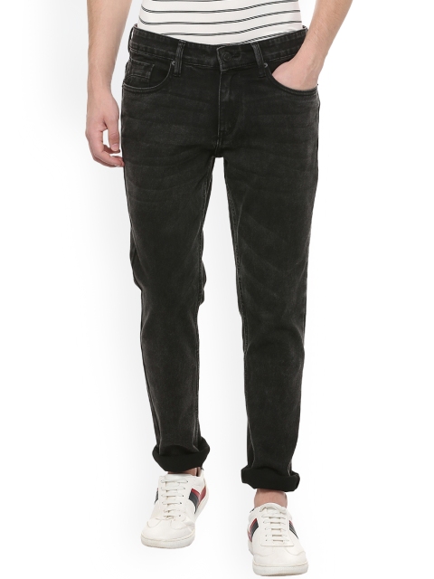 

People Men Black Slim Fit Mid-Rise Clean Look Stretchable Jeans