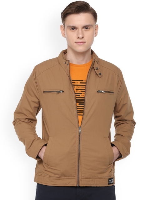 

People Men Brown Solid Padded Jacket