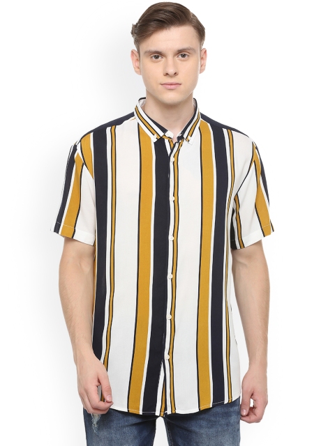 

People Men Multicoloured Regular Fit Striped Casual Shirt, Multi