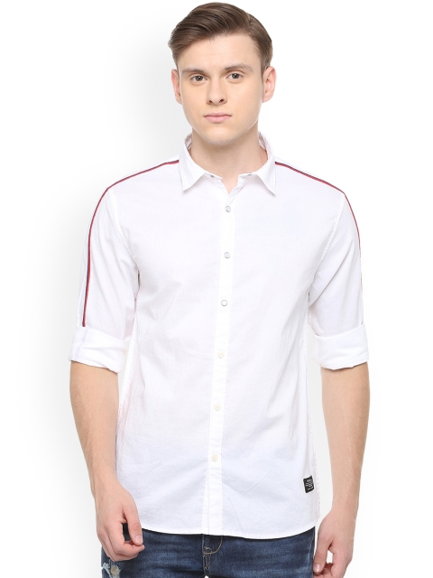 

People Men White Regular Fit Solid Casual Shirt