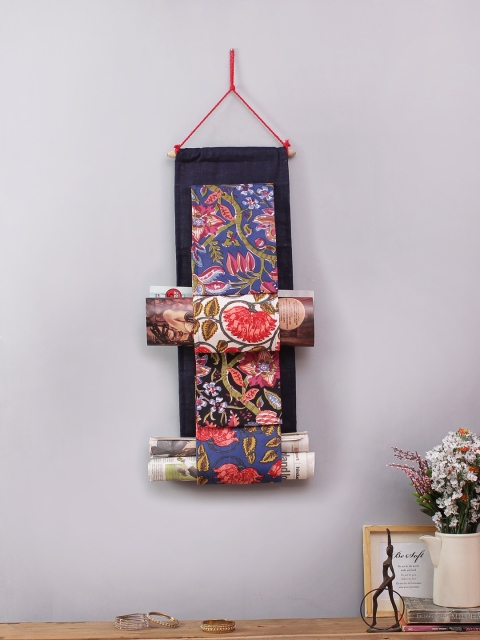 

Rajasthan Decor Blue & Multicoloured Printed Magazine Organiser