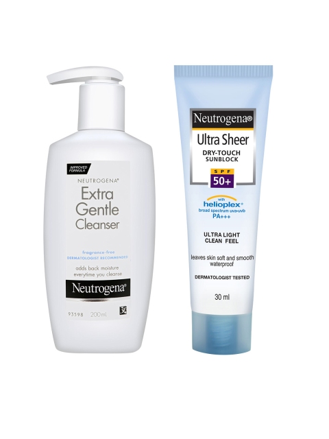 

Neutrogena Set Of Extra Gentle Cleanser & Ultra Sheer Sunblock SPF50, White