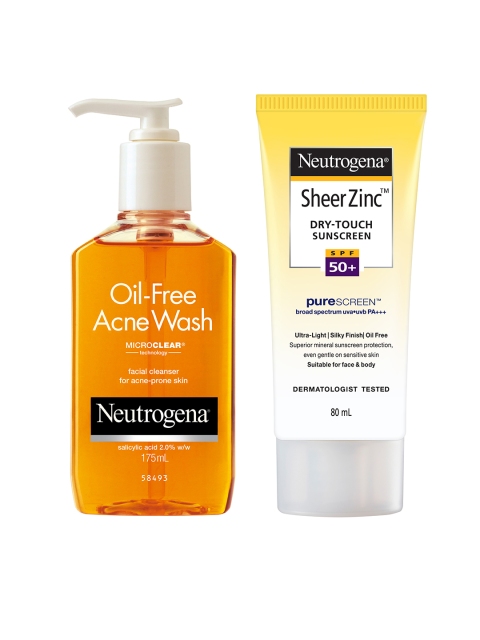 

Neutrogena Set Of Face Wash & Sunscreen, White