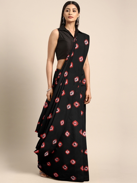 

Kalakari India Black & Red Handblock Print Saree