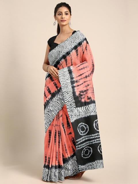 

Kalakari India Pink & Black Pure Cotton Dyed Sustainable Saree