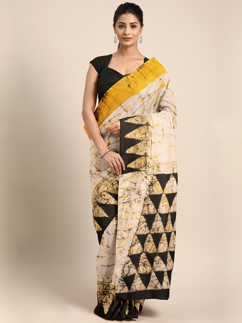 

Kalakari India Beige & Mustard Yellow Dyed Saree