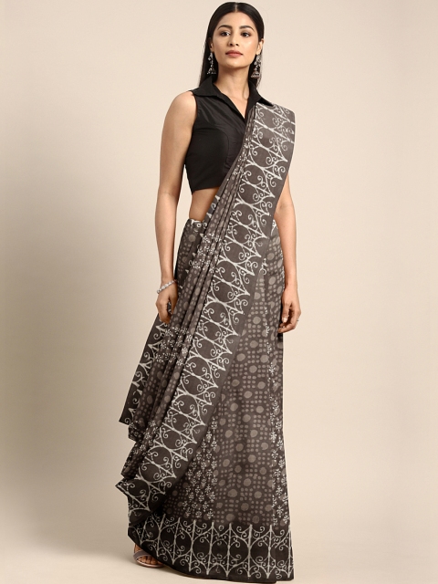 

Kalakari India Charcoal Grey Printed Sustainable Saree