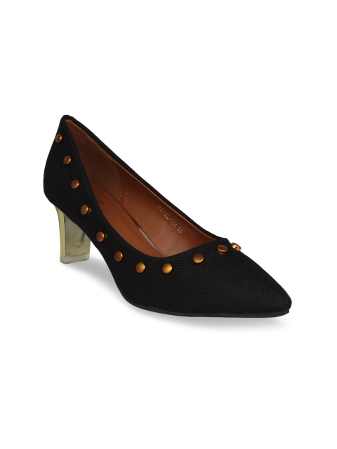 

pelle albero Women Black Leather Textured Pumps