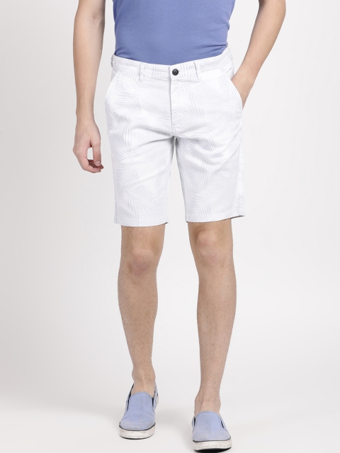 

Crocodile Men White Printed Slim Fit Regular Shorts