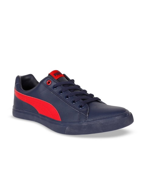 

Puma Men Navy Blue & Red Salz NU IDP Sneakers