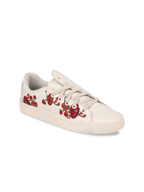 

Puma Women Cream-Coloured Basket 'Cherry Bombs' S.TSAI Sneakers