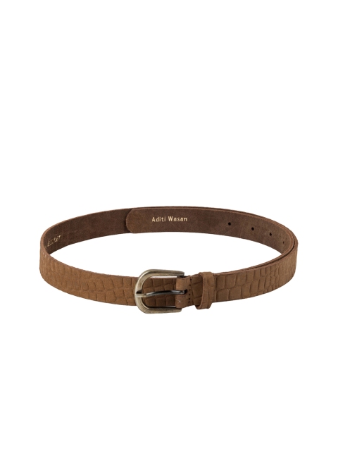 

Aditi Wasan Women Brown Textured Leather Belt