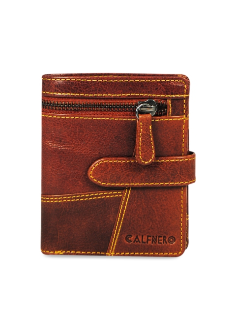 

CALFNERO Men Brown Solid Two Fold Leather Wallet