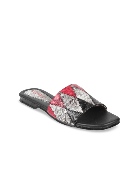 

SOLE HEAD Women Red Printed Open Toe Flats