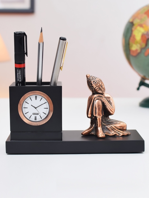 

Archies Copper-Toned Round Textured Analogue Table Clock