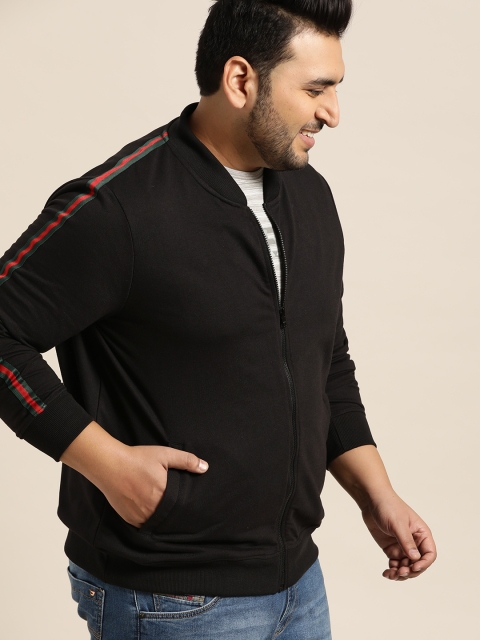 

Sztori Plus Size Men Black Solid Sweatshirt