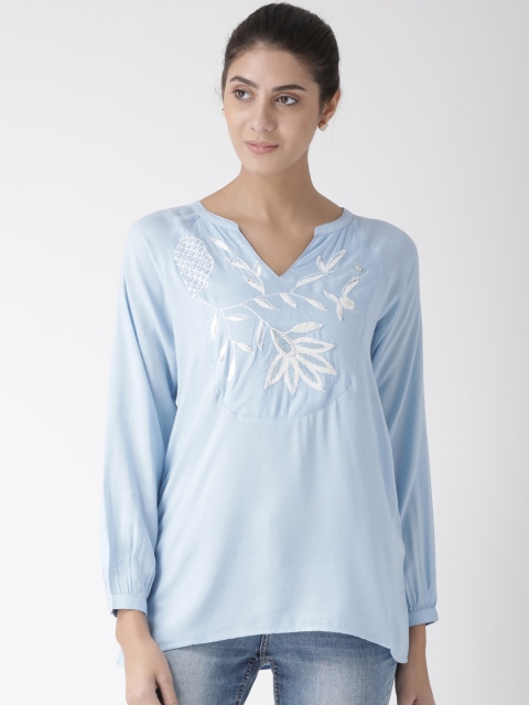 

The Vanca Women Blue Solid Top