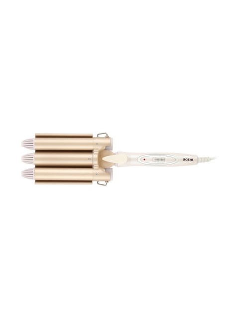 

Rozia Women Gold-Toned Tripple Barrel Hair Curler with Temperature Display