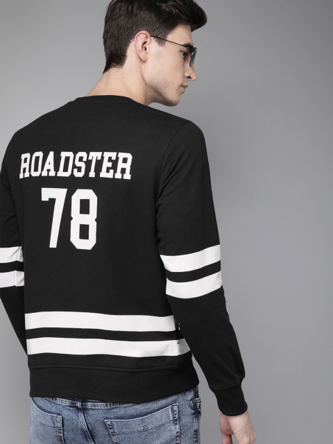 

Roadster Men Black Back Printed Sweatshirt