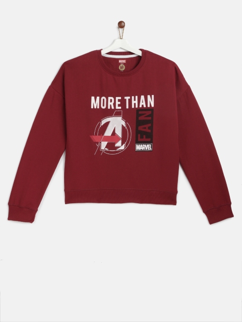 

YK Marvel Boys Maroon Printed Sweatshirt