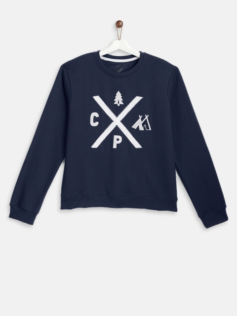 

YK Boys Navy Blue Printed Sweatshirt