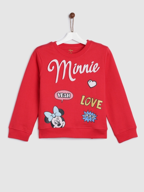 

YK Disney Girls Red Printed Minnie Sweatshirt