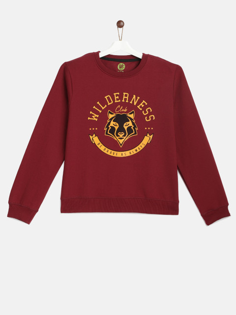 

YK Boys Maroon Printed Sweatshirt