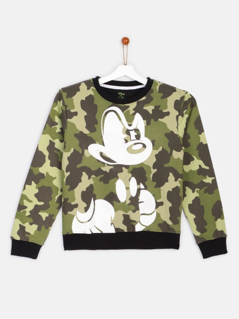 

YK Disney Boys Olive Green Camouflage Printed Sweatshirt