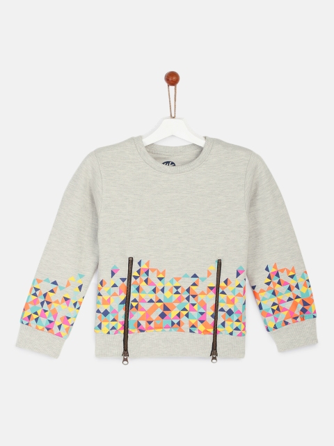 

YK Girls Grey Printed Sweatshirt