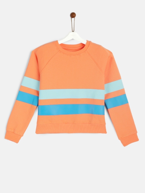 

YK Boys Orange Solid Sweatshirt
