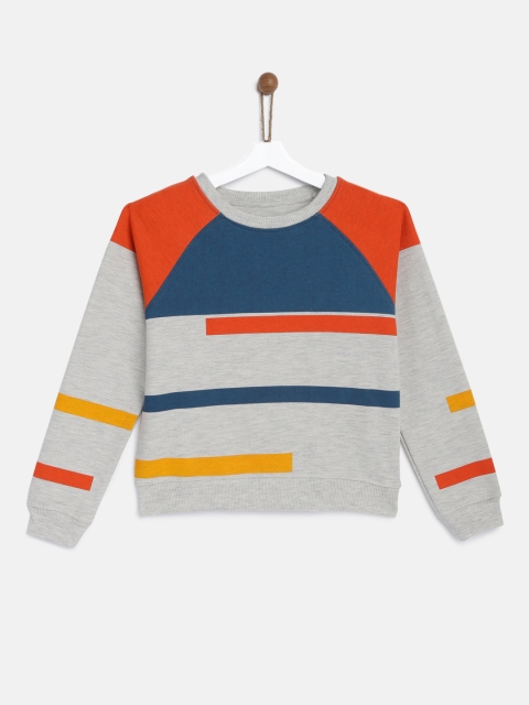

YK Boys Off-White & Blue Colourblocked Sweatshirt
