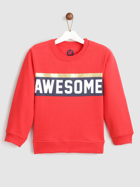 

YK Girls Red Printed Sweatshirt