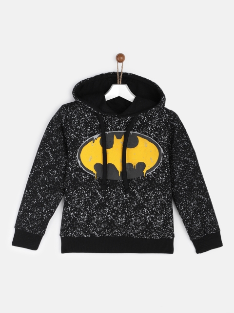 

YK Disney Boys Black Printed Hooded Sweatshirt