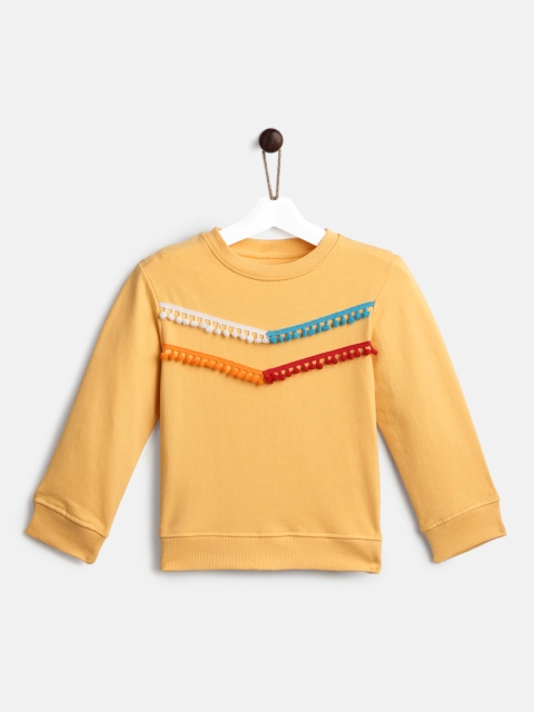 

YK Girls Yellow Applique Sweatshirt