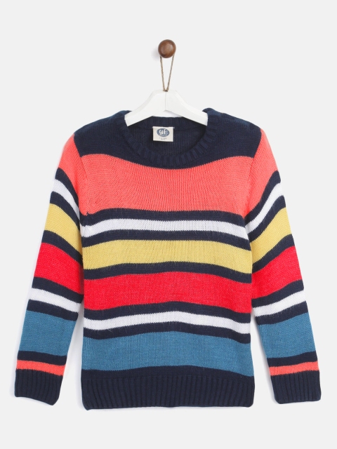 

YK Boys Multicoloured Striped Sweater, Multi