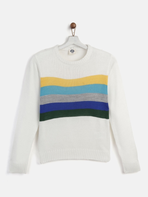 

YK Boys White & Blue Striped Sweater
