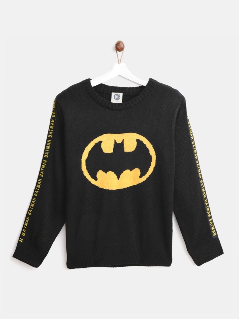 

YK Justice League Boys Black & Yellow Self Design Sweater