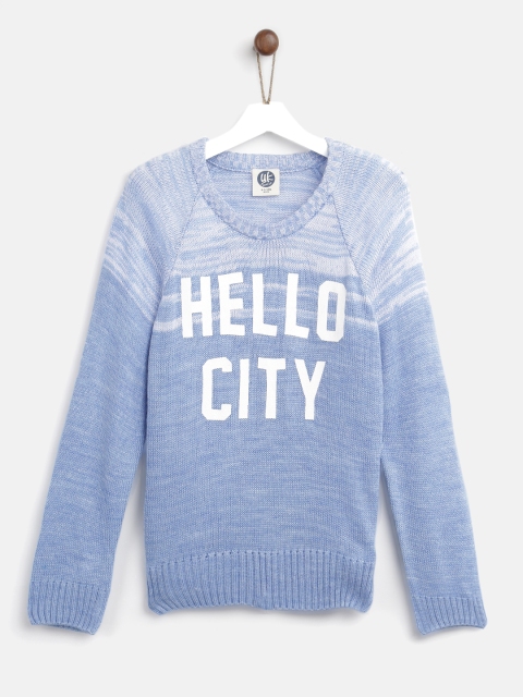 

YK Boys Blue & White Printed Pullover