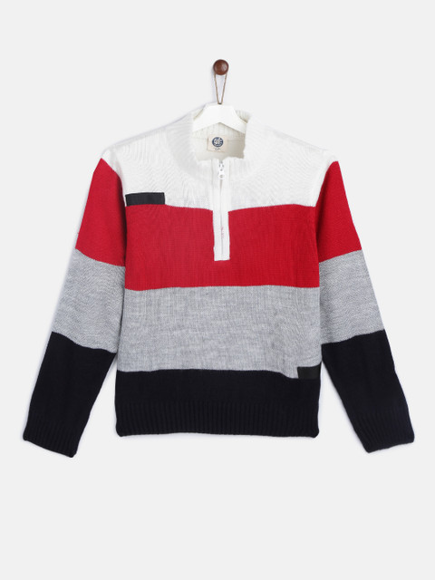 

YK Boys Multicoloured Colourblocked Pullover Sweater, Multi