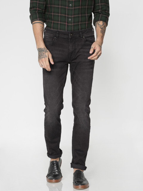 

Jack & Jones Men Black Regular Fit Mid-Rise Clean Look Stretchable Jeans