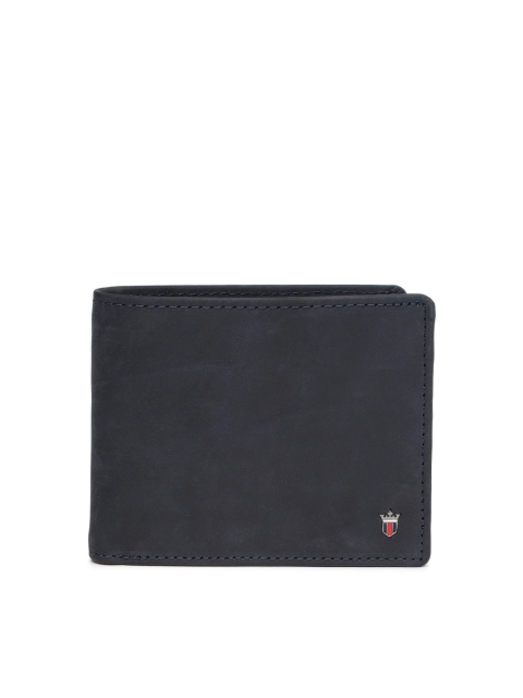 

Louis Philippe Sport Men Navy Blue Solid Two Fold Leather Wallet