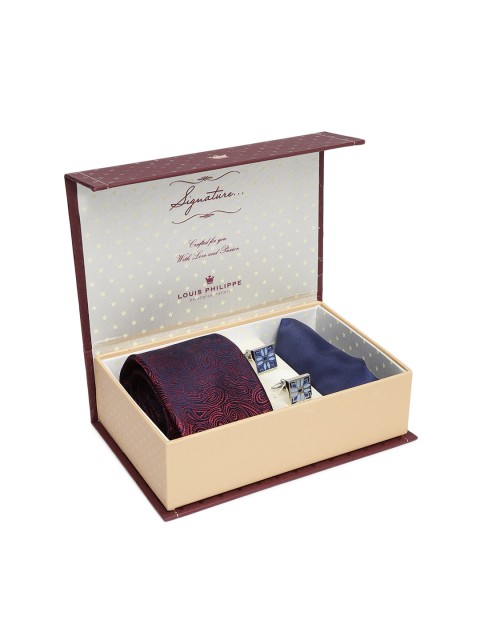 

Louis Philippe Men Accessory Gift Set, Navy blue