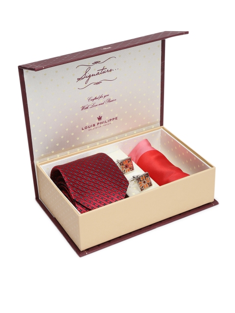 

Louis Philippe Men Accessory Gift Set, Red