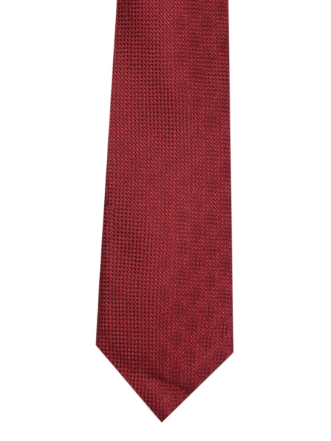 

Louis Philippe Men Maroon Woven Design Skinny Silk Tie