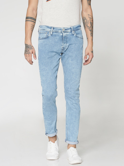 

Jack & Jones Men Blue Glenn Slim Fit Low-Rise Clean Look Stretchable Jeans