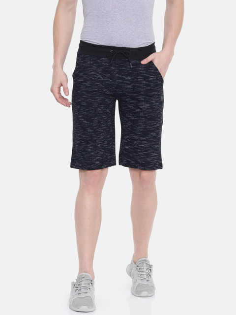 

Proline Active Men Navy Blue & Black Self Design Narrow Fit Regular Shorts