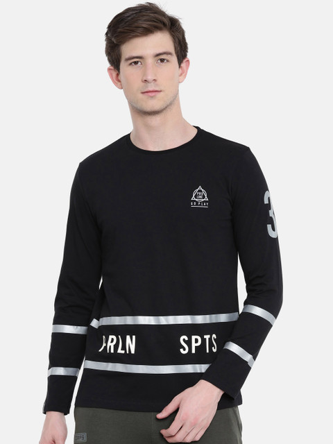 

Proline Active Men Black Printed Round Neck T-shirt