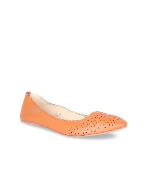 

People Women Orange Solid Ballerinas