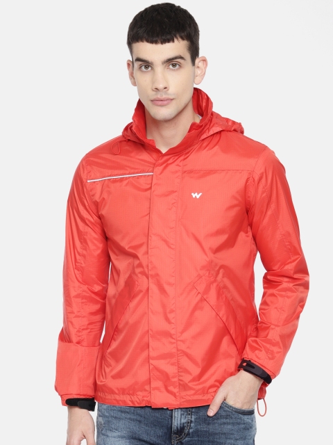 

Wildcraft Unisex Orange Hooded Waterproof Checked Rain Jacket